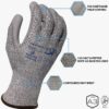 A3 Cut Glove HammerHead Medium 13ga Salt & Pepper Gray Palm Coating - Image 2
