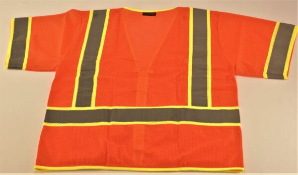 Reflective Vest ML Kishigo Class 3 Model 1243 Size L Orange Zip Front Pockets - Image 2