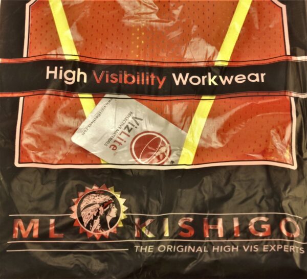 Reflective Vest ML Kishigo Class 3 Model 1243 Size L Orange Zip Front Pockets - Image 8