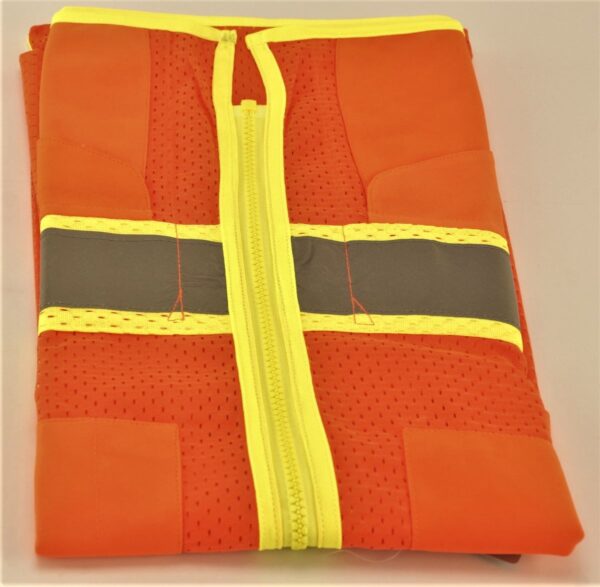 Reflective Vest ML Kishigo Class 3 Model 1243 Size L Orange Zip Front Pockets - Image 11