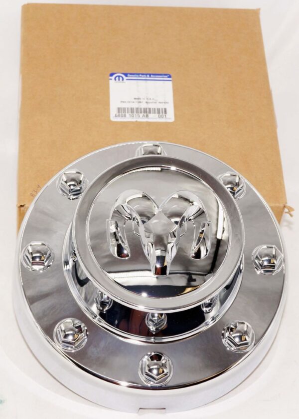 Genuine OEM 68081015AB Mopar RAM Chrome Rear Dually Center Cap Wheel Cover
