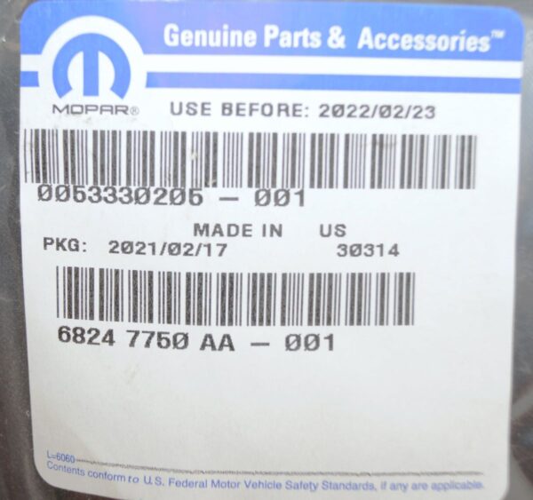 Genuine OEM License Plate Bracket Mopar 68247750-AA - Image 4