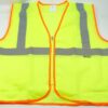 High Visibility 2XL Zipper Safety Vest Yellow Silver Reflective Stripes MZ529C