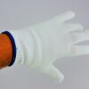Pack of 12 Medium Weight 100% Nylon White Work Gloves Blue Cuff One Size - Image 2