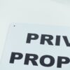 PRIVATE PROPERTY NO TRESPASSING Sign DiBond  12" x 18" White w/ Black Letters - Image 2