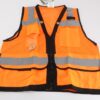 RVZ2820L Pyramex Safety Hi Vis Vest Orange W/Blk Trim Zipper Large