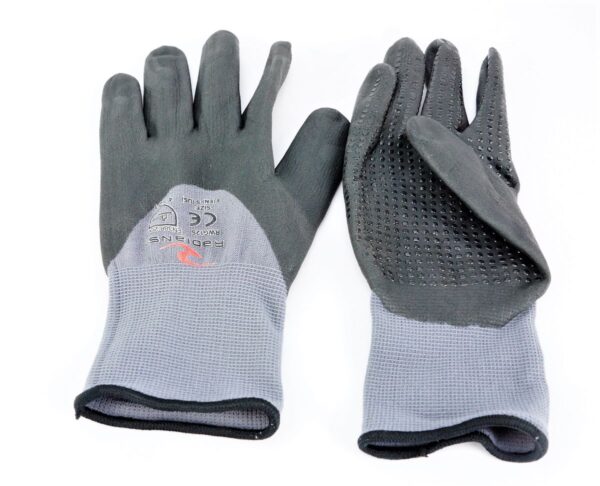 12PK RADIANS RWG12S Foam Nitrile Coated Gloves 3/4 Dip Coverage Black/Gray S - Image 4