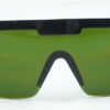 Tomahawk Series Black Safety Glasses W3.0 Green Lens Wrap-Around Lens