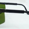 Tomahawk Series Black Safety Glasses W3.0 Green Lens Wrap-Around Lens - Image 2