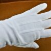 One Pair 100% Cotton Glove Inspection Open Cuff Dotted Palm Raised Large