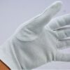 Pair 100% Cotton Glove Inspection Open Cuff Dotted Palm Raised Medium - Image 2