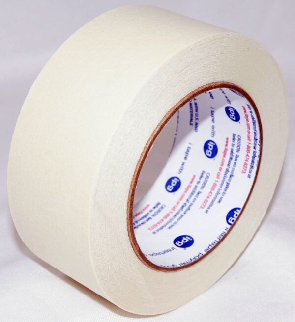 IPG 513 Utility Grade Paper Masking Tape 2” x 60 yds Natural Beige 87201 - Image 2