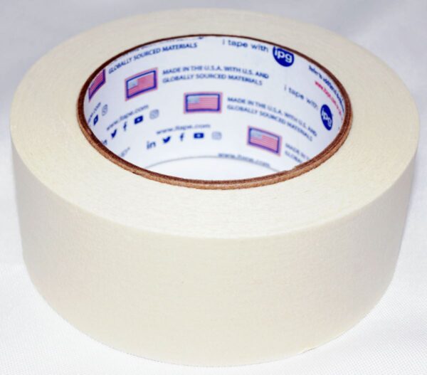 IPG 513 Utility Grade Paper Masking Tape 2” x 60 yds Natural Beige 87201 - Image 3