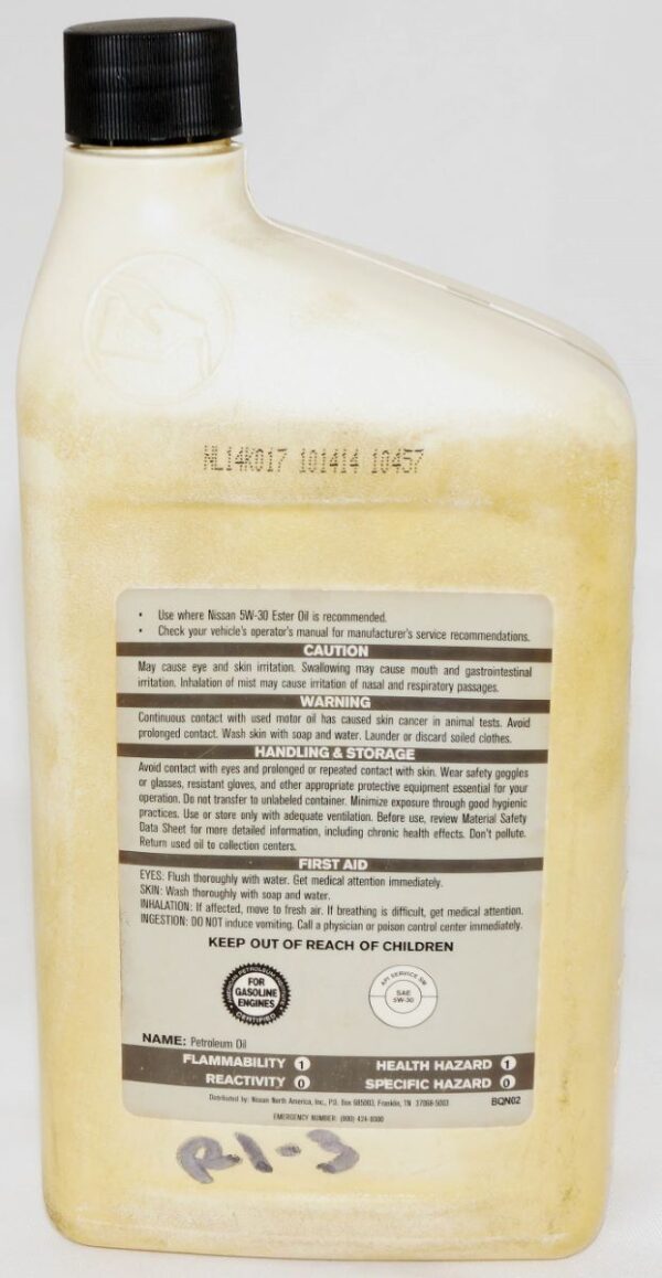 Genuine OEM 999MP-5W30EP Nissan 5W30 Ester Engine Oil GL4 1 Quart - Image 2