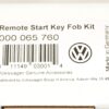 Genuine OEM Volkswagen 000-065-760 Remote Start Key Fob Kit VW - Image 6