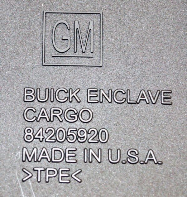Genuine OEM 84205920 GM 18-24 Buick Enclave All Weather Rear Cargo Mat Black - Image 6