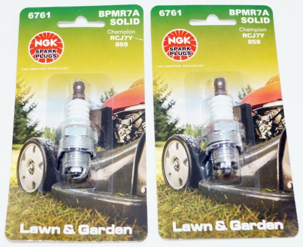 2 Pack Genuine NGK 6761 BPMR7A Nickel Spark Plugs Lawn & Garden Solid Terminal