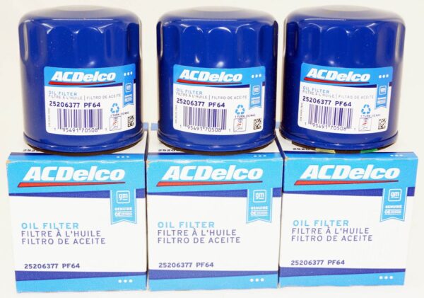 3 Pack Genuine OEM ACDelco PF64 Engine Oil Filter GM 25206377 12696048 19386865