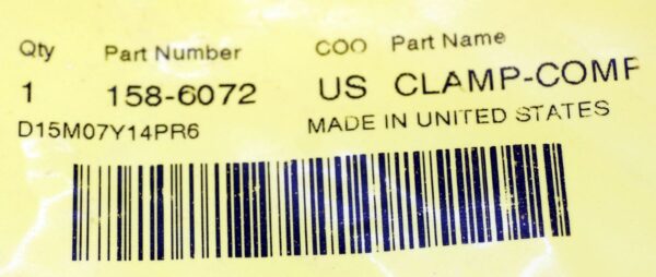 Genuine OEM Caterpillar 158-6072 Compressor Clamp 187.7mm Inner Diameter - Image 3
