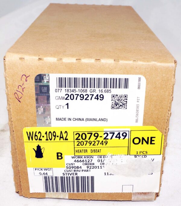 Genuine OEM 20792749 GM Front Seat Back Heater - Image 2