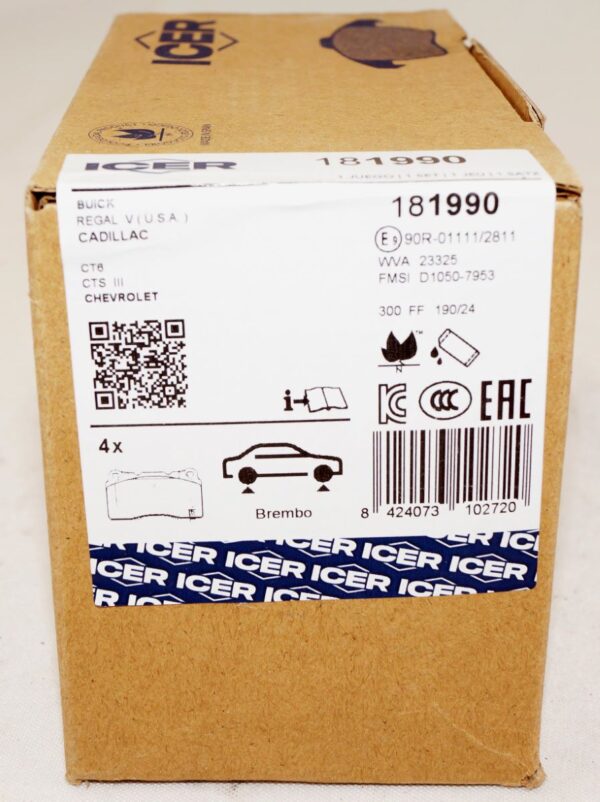 ICER 181990 Set of 4 Brake Pads fits select Tesla Vehicles - Image 2