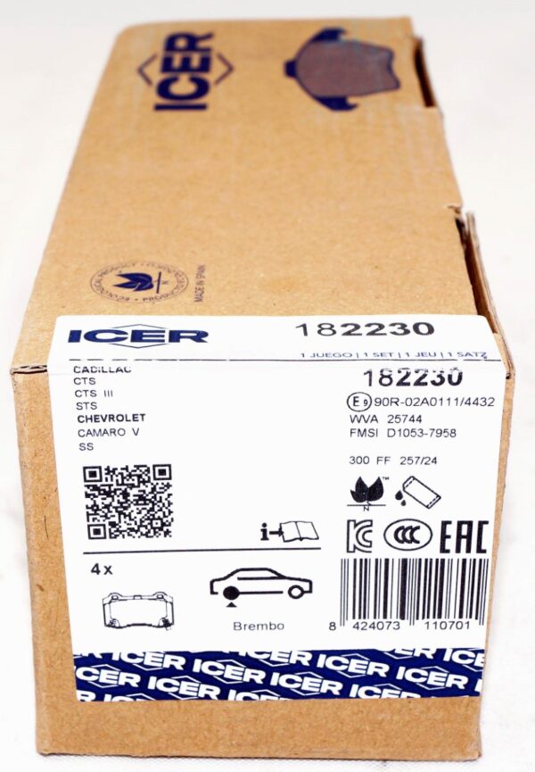 ICER 182230 Set of 4 Brake Pads fits select Tesla Vehicles - Image 3