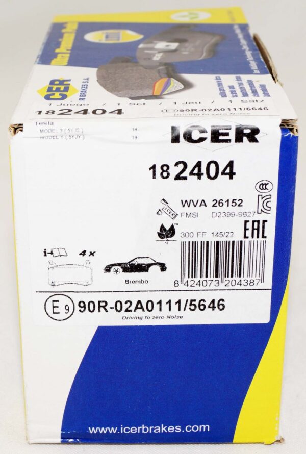 ICER 182404 Set of 4 Brake Pads fits select Tesla Vehicles - Image 5