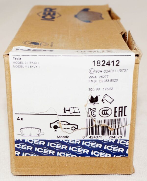 ICER 182412 Set of 4 Brake Pads fits select Tesla vehicles - Image 5