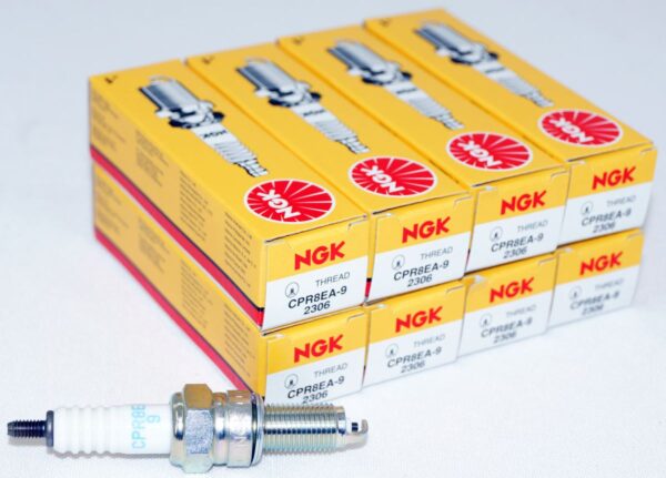 Set of 8 Genuine NGK 2306 CPR8EA-9 Nickel Spark Plugs