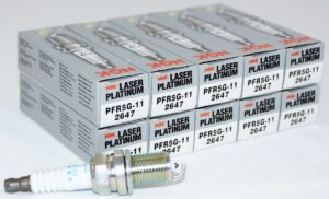 Set of 10 Genuine NGK 2647 PFR5G-11 Laser Platinum Spark Plugs