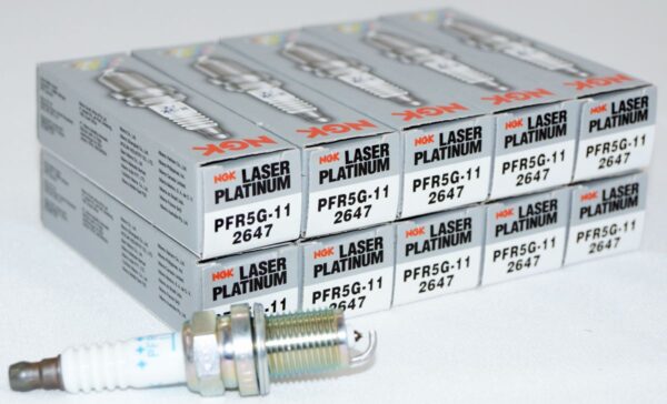 Set of 10 Genuine NGK 2647 PFR5G-11 Laser Platinum Spark Plugs