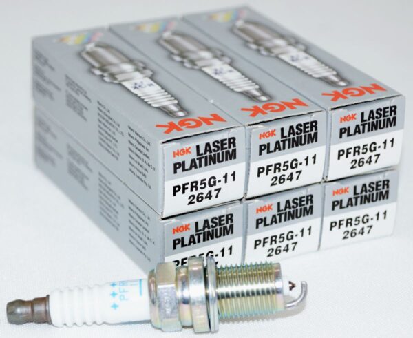 Set of 6 Genuine NGK 2647 PFR5G-11 Laser Platinum Spark Plugs