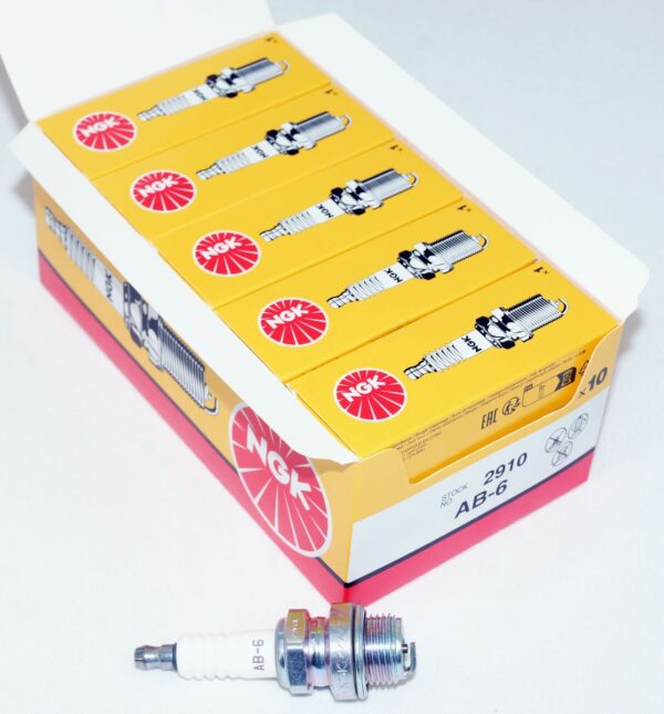 Set of 10 Genuine NGK 2910 AB-6 Nickel Spark Plugs