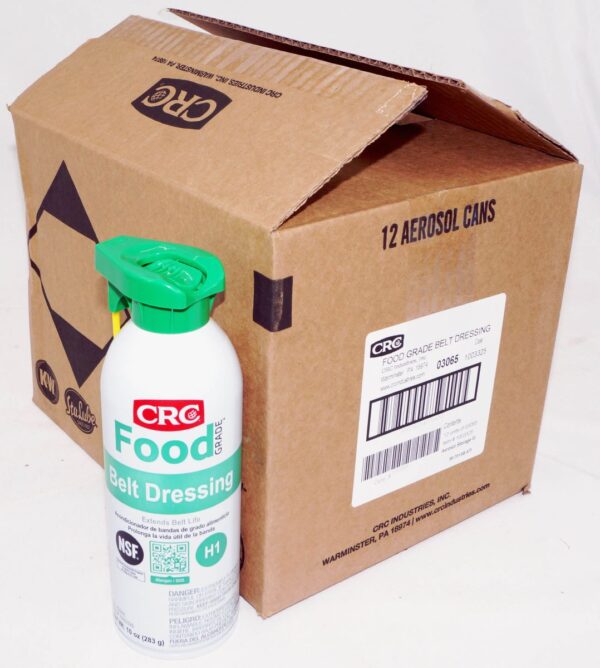 Case of 12 CRC Food Grade Belt Dressing Cans 10 oz