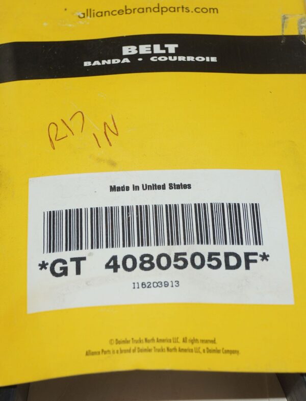 Alliance 8 Ribs Serpentine Belt 1.12" x 51.00" GT4080505DF - Image 4