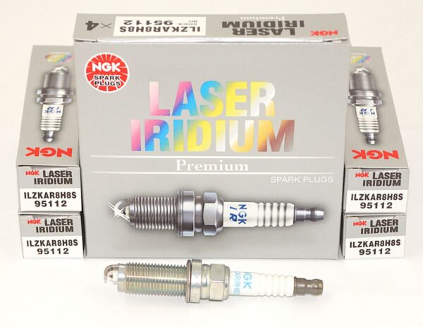 Set of 4 NGK 95112 ILZKAR8H8S Laser Iridium Spark Plugs