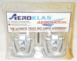 AeoKlas RHBZ12 Aerohook The Ultimate Truck Bed Cargo Accessory Hook 2 Pack Zinc