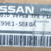Genuine OEM T99E1-5EE0A Nissan 20-21 Versa 4 Piece All Season Rubber Floor Mats - Image 3