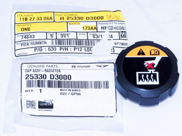 Genuine OEM 25330-D3000 Hyundai Genesis Kia Radiator Coolant Overflow Tank Cap