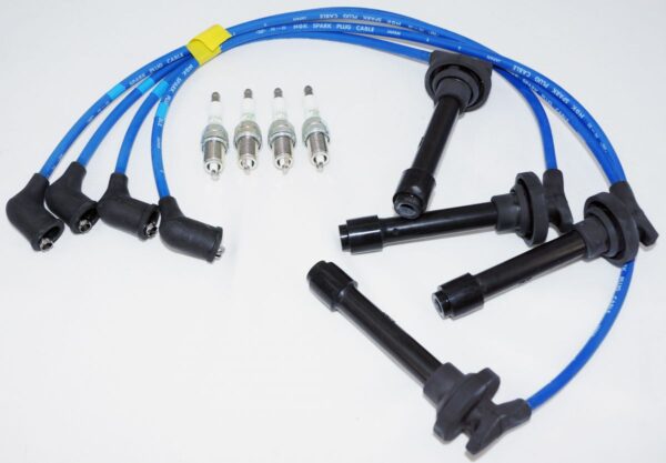 Set of 4 Genuine NGK 4291 ZFR6F-11 V-Power Spark Plugs and 9259 HE56 Wire Set - Image 2