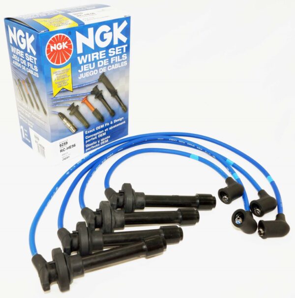 Set of 4 Genuine NGK 4291 ZFR6F-11 V-Power Spark Plugs and 9259 HE56 Wire Set - Image 12