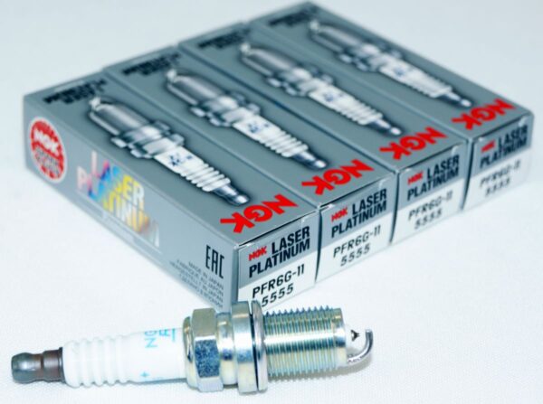Set of 4 Genuine NGK 5555 PFR6G-11 Laser Platinum Spark Plugs
