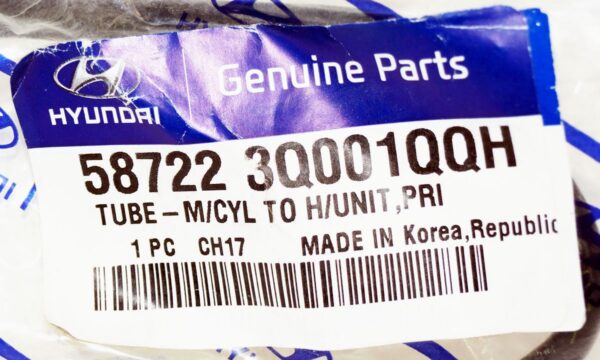 Genuine OEM 58722-3Q001-QQH Hyundai Brake Master Cylinder to ABS Unit Tube - Image 2