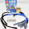 Set of 6 NGK 3381 LZTR5AGP Platinum Spark Plugs and 53141 CRX067 Wire Set Kit