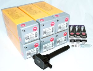 Set of 6 NGK 48755 Ignition Coils U5187 and 94705 NGK Spark Plugs LKR7BHX