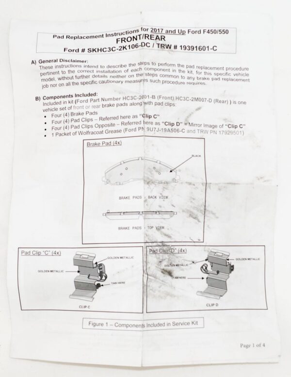Genuine OEM BRF1534 Motorcraft Disc Brake Pad Set Front Ford HC3Z2001B - Image 4
