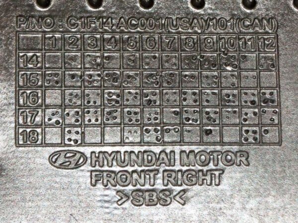 Genuine OEM C1F14-AC000 Hyundai 2015-2017 Sonata Floor Mats Carpeted Set of 4 - Image 8