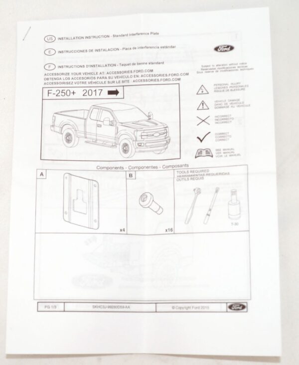 Genuine OEM HC3Z9928408AA Ford Standard Interface Locking Tie Down Cleat Plate - Image 5