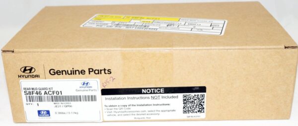 Genuine OEM S8F46-ACF01 Hyundai 2023-2025 Hyundai Palisade Rear Mud Guards - Image 2