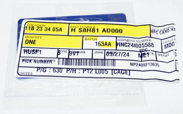 Genuine OEM S8H81-AD000 Hyundai Genuine NFC Key Card - Image 3